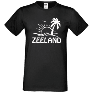 T-shirt zwart Zeeland palmboom