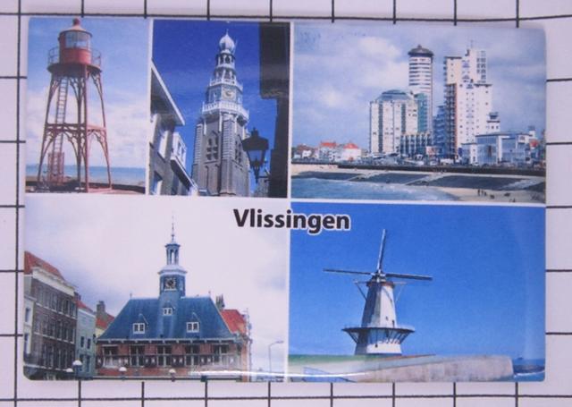 koelkastmagneet gebouwen divers Vlissingen kleur