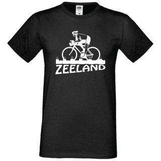 T-shirt zwart Zeeland wielrenner