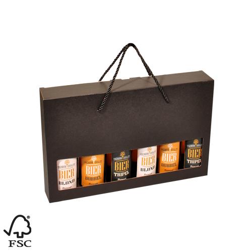 Bierdoos 6-fles Zwart Lino