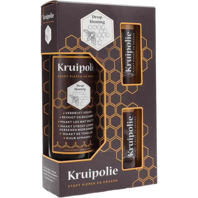 Geschenkpakket Kruipolie Honing Drop likeur 14,9%